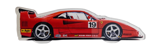 RED RACING CAR FAN ART FRIDGE MAGNET product image