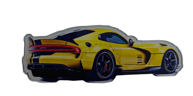 YELLOW PERFORMANCE SPORTS CAR FAN ART FRIDGE MAGNET product image