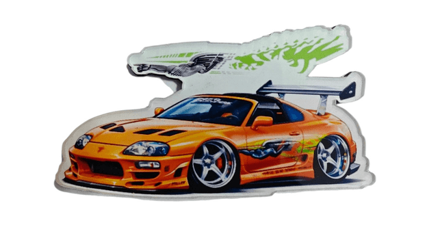 ORANGE JDM STREET RACING CAR FAN ART FRIDGE MAGNET product image