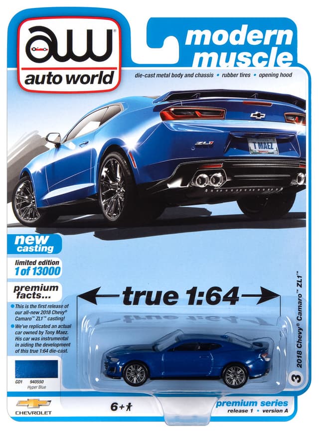 2018 CHEVY CAMARO ZL1 IN HYPER BLUE product image