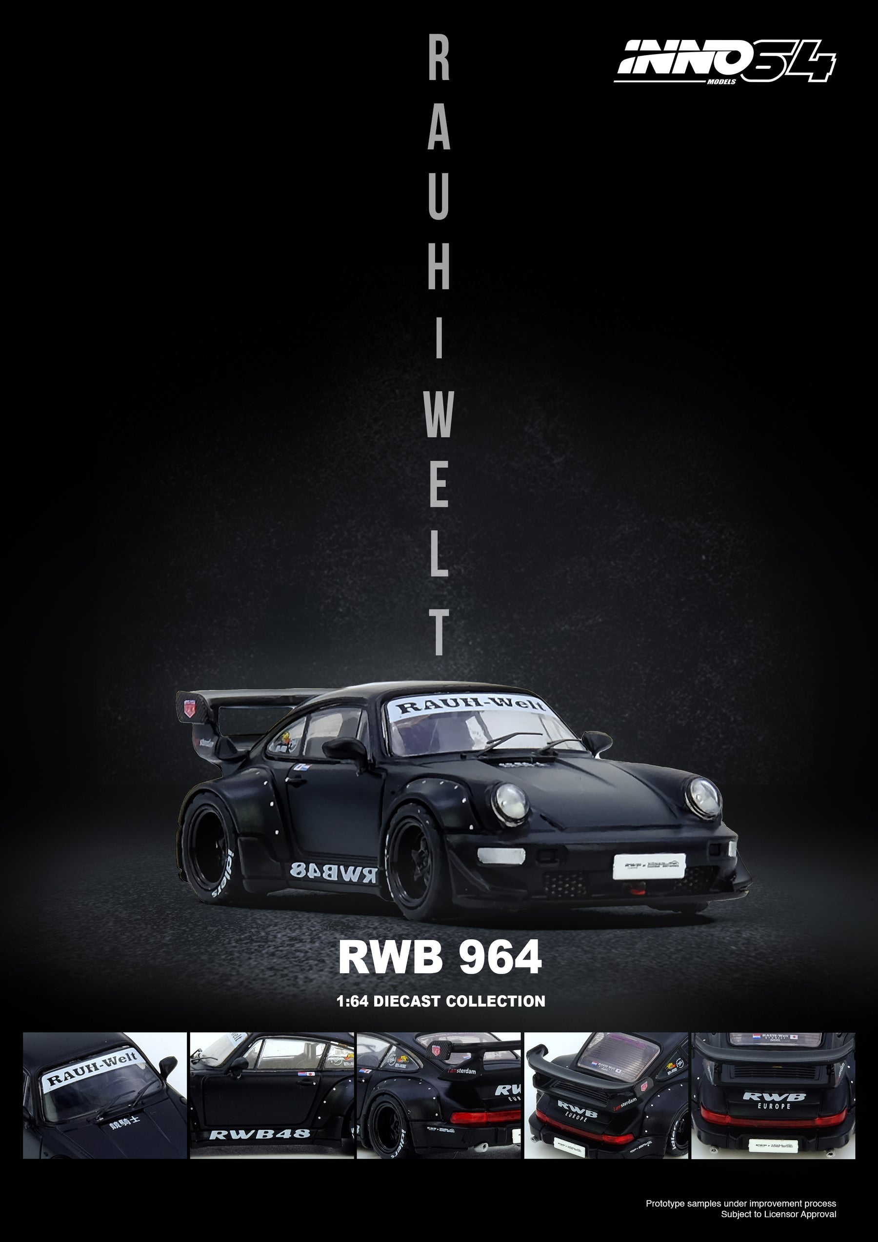 PORSCHE RWB 964 BLACK MATT 