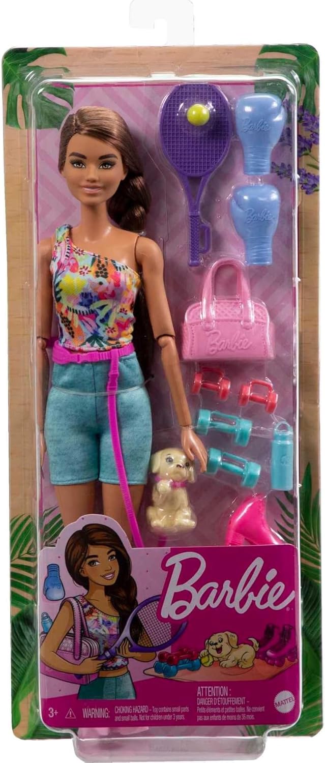 BARBIE DOLL KIDS TOYS BRUNETTE DOLL WITH PET PUPPY