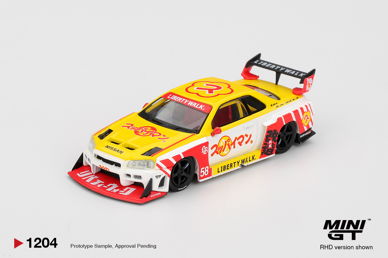 MINI GT NISSAN LB-ER34 SUPER SILHOUETTE SKYLINE SUPPAIMAN OKINAWA
