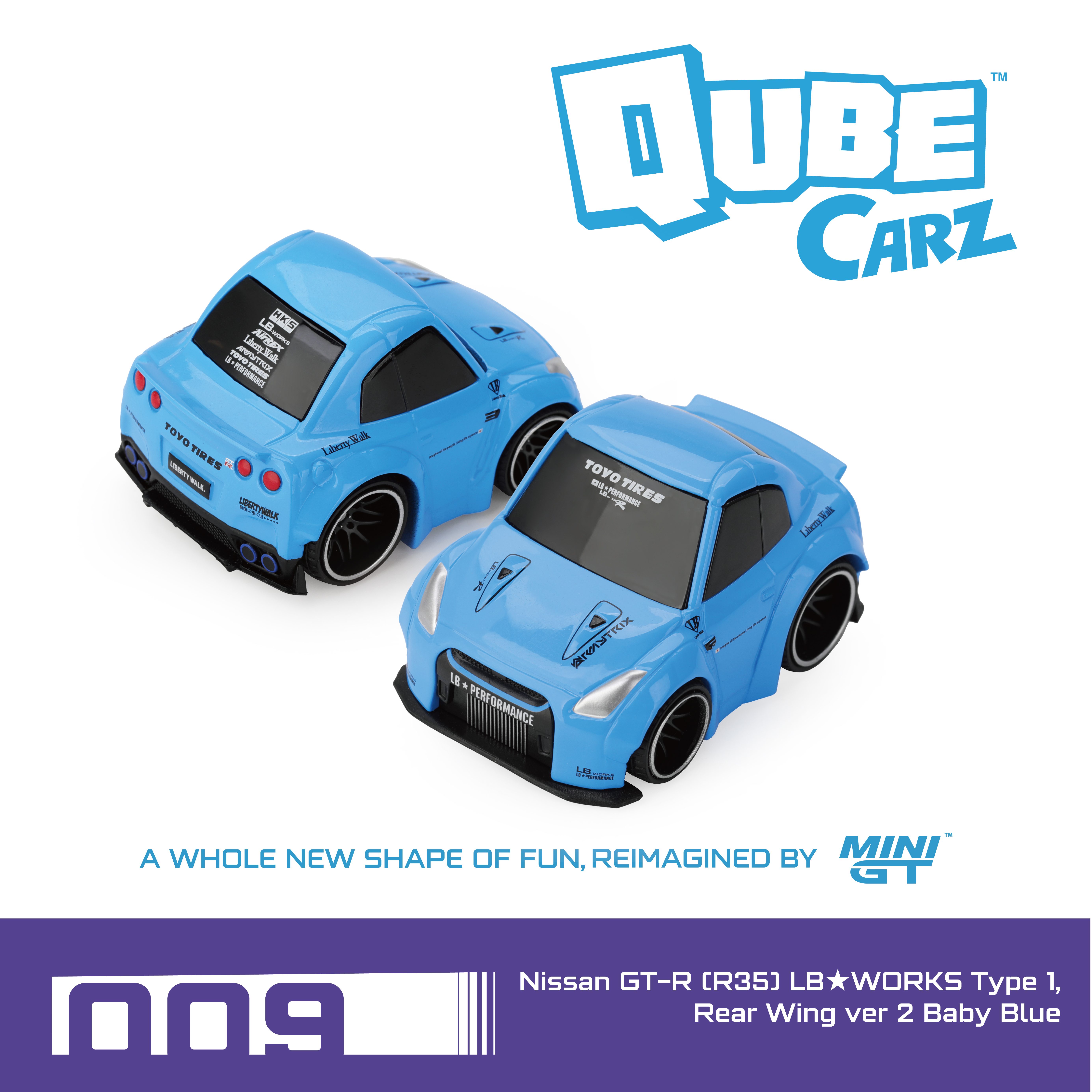 NISSAN GT-R (R35) LB WORKS TYPE 1, REAR WING VER 2 BABY BLUE 009