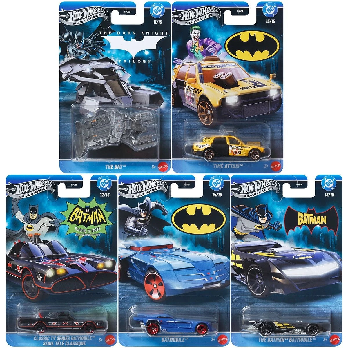 HOT WHEELS SILVER SERIES BATMAN 2026 MIX 3 SET OF 5 JKX04