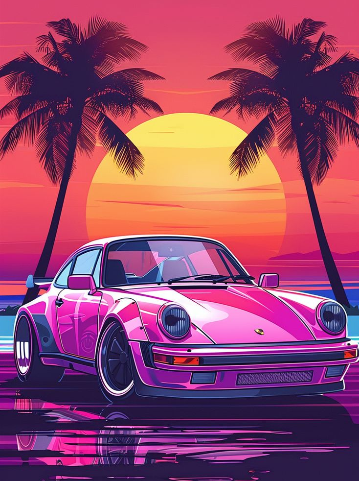 PINK SUNSET PORSCHE