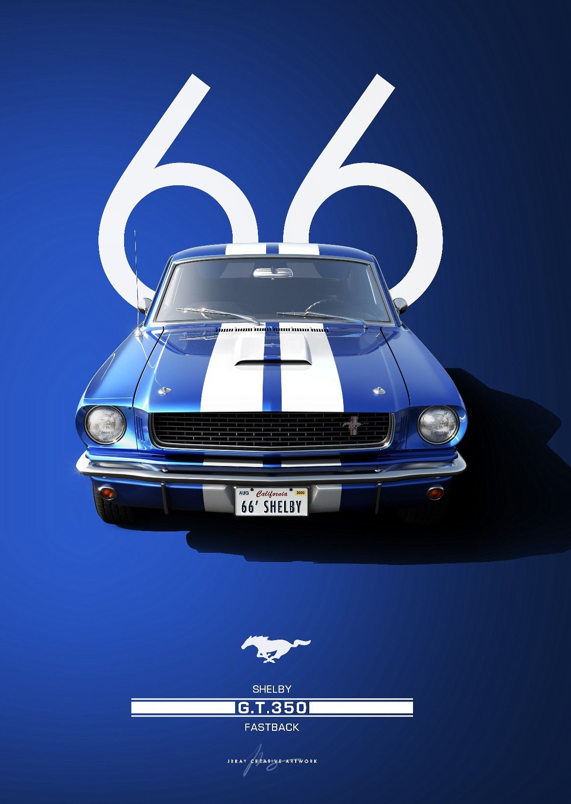 BLUE 66 MUSTANG COLLECTIBLE MAGNET