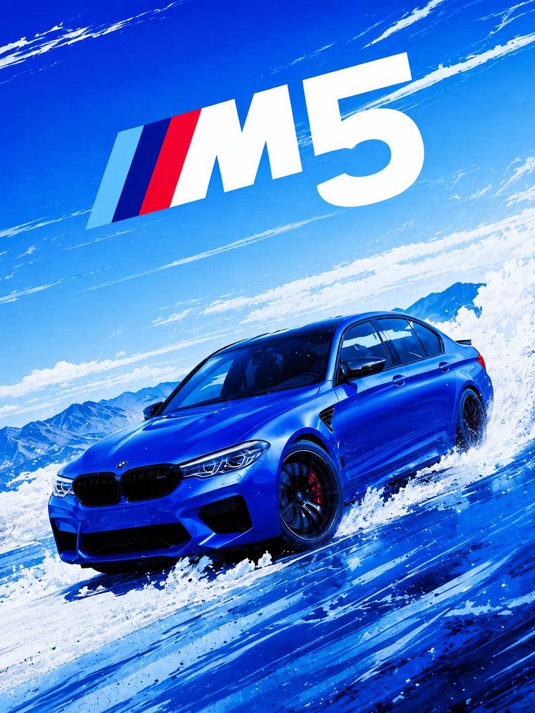 BMW M5 BLUE ACRYLIC FRIDGE MAGNET