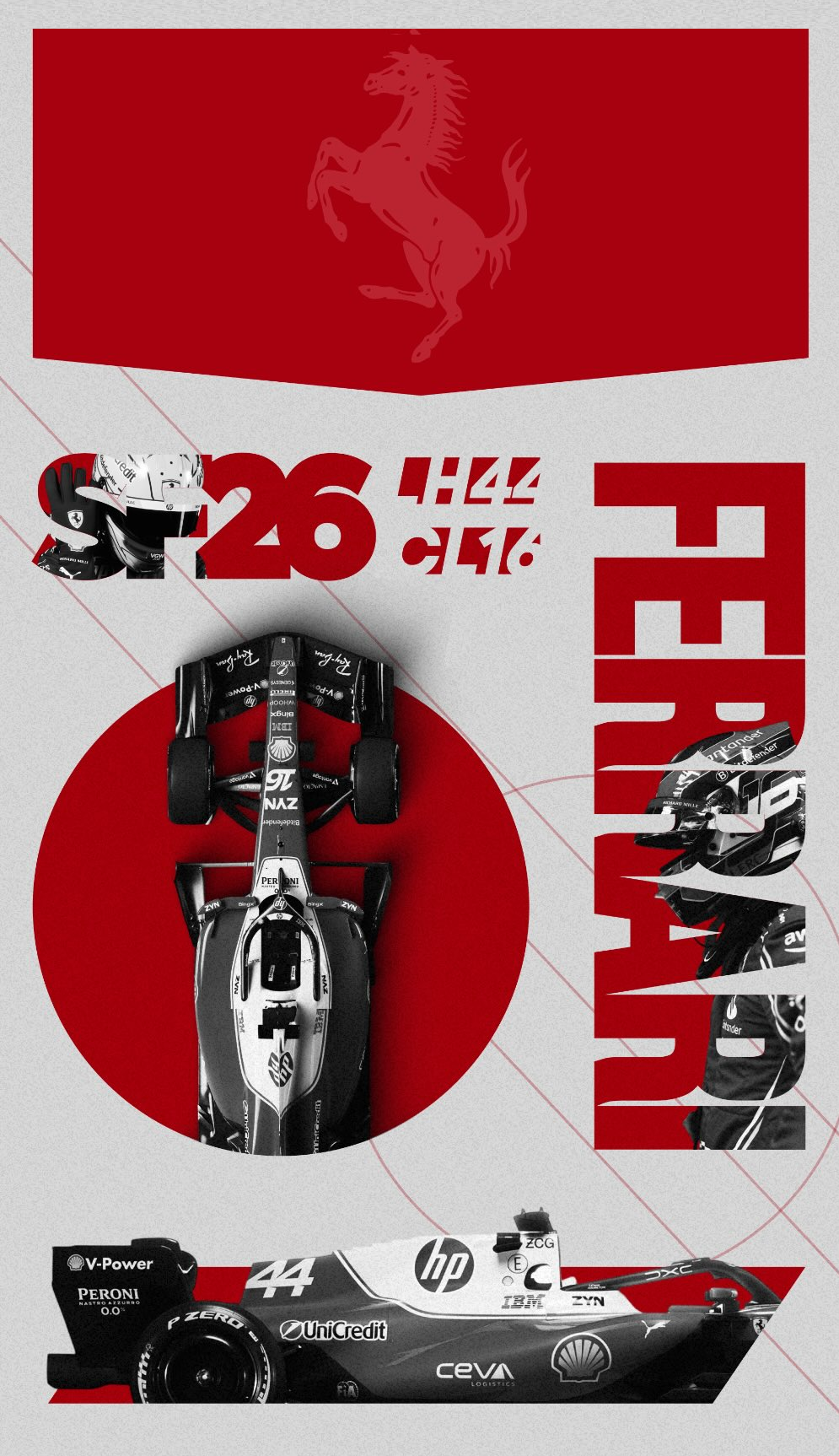 FERRARI F1 #44 COLLECTIBLE MAGNET