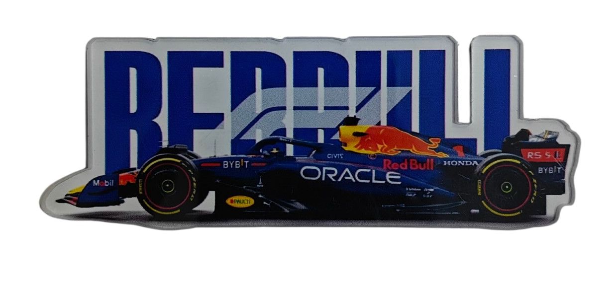 BLUE RACING FORMULA CAR FAN ART FRIDGE MAGNET