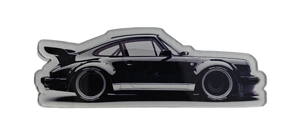 BLACK CLASSIC SPORTS CAR FAN ART FRIDGE MAGNET