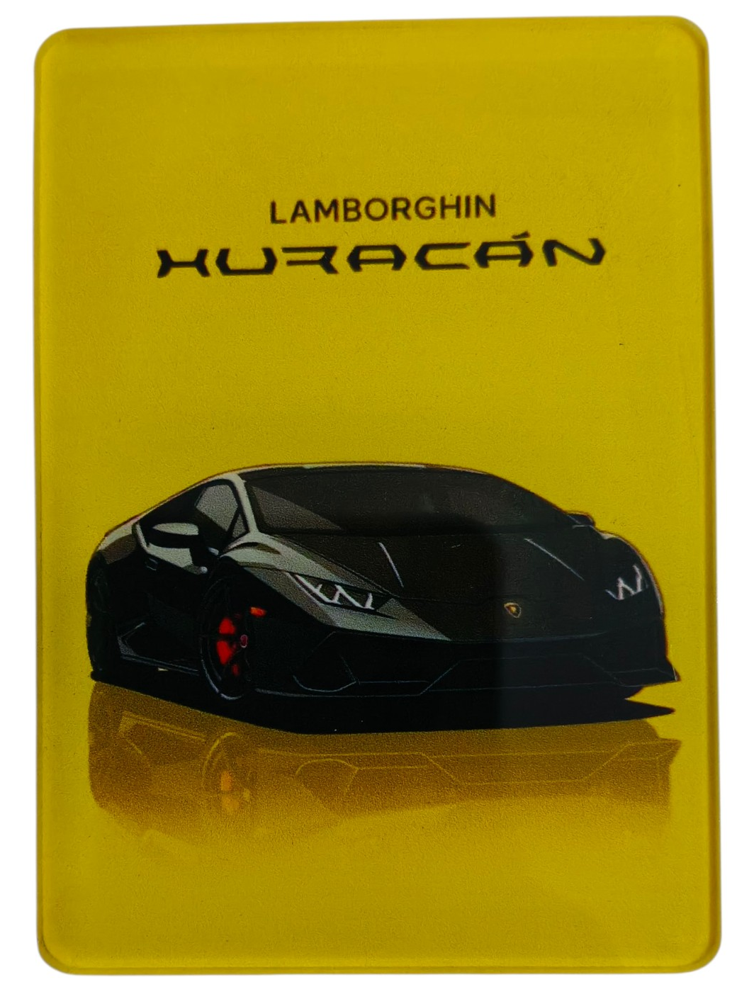 HURACAN YELLOW FAN ART FRIDGE MAGNET
