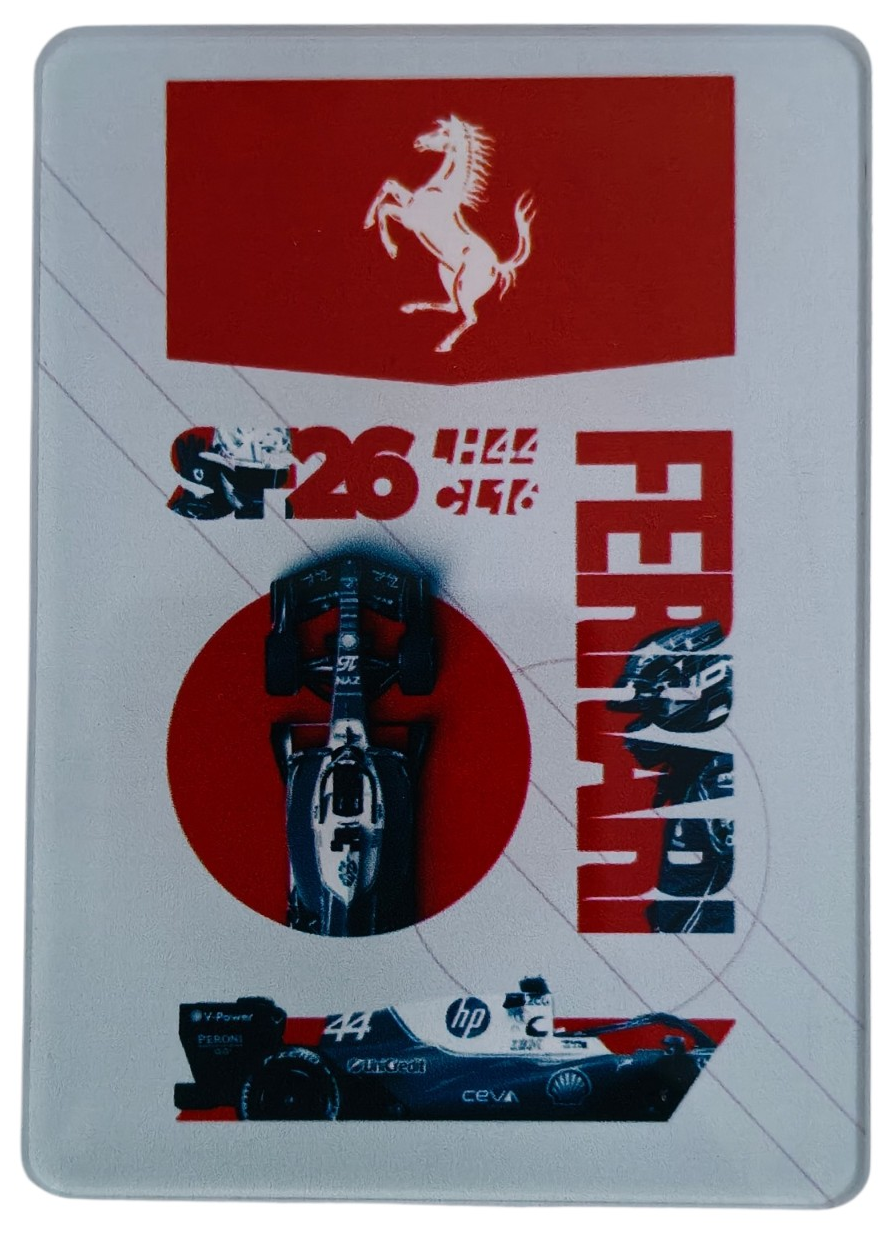 F1 #44 RED & WHITE FORMULA RACING FAN ART FRIDGE MAGNET