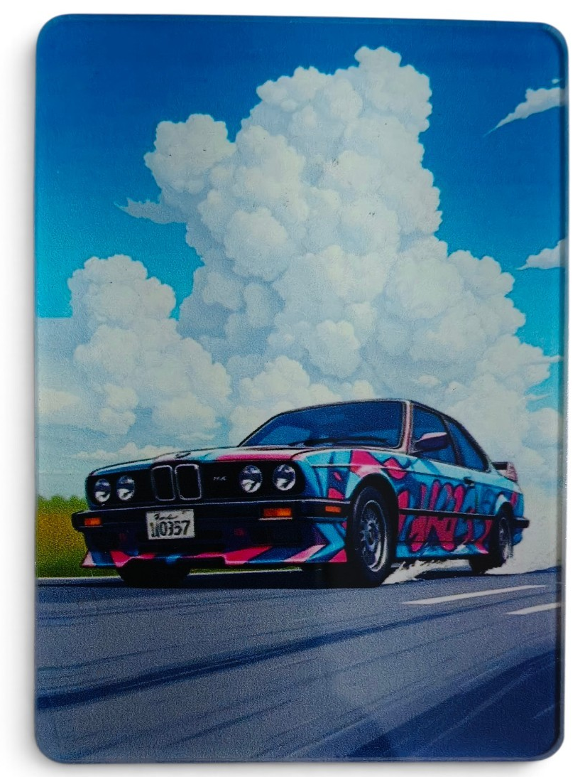 BMW E30 M3 BLUE RACING CAR FAN ART FRIDGE MAGNET