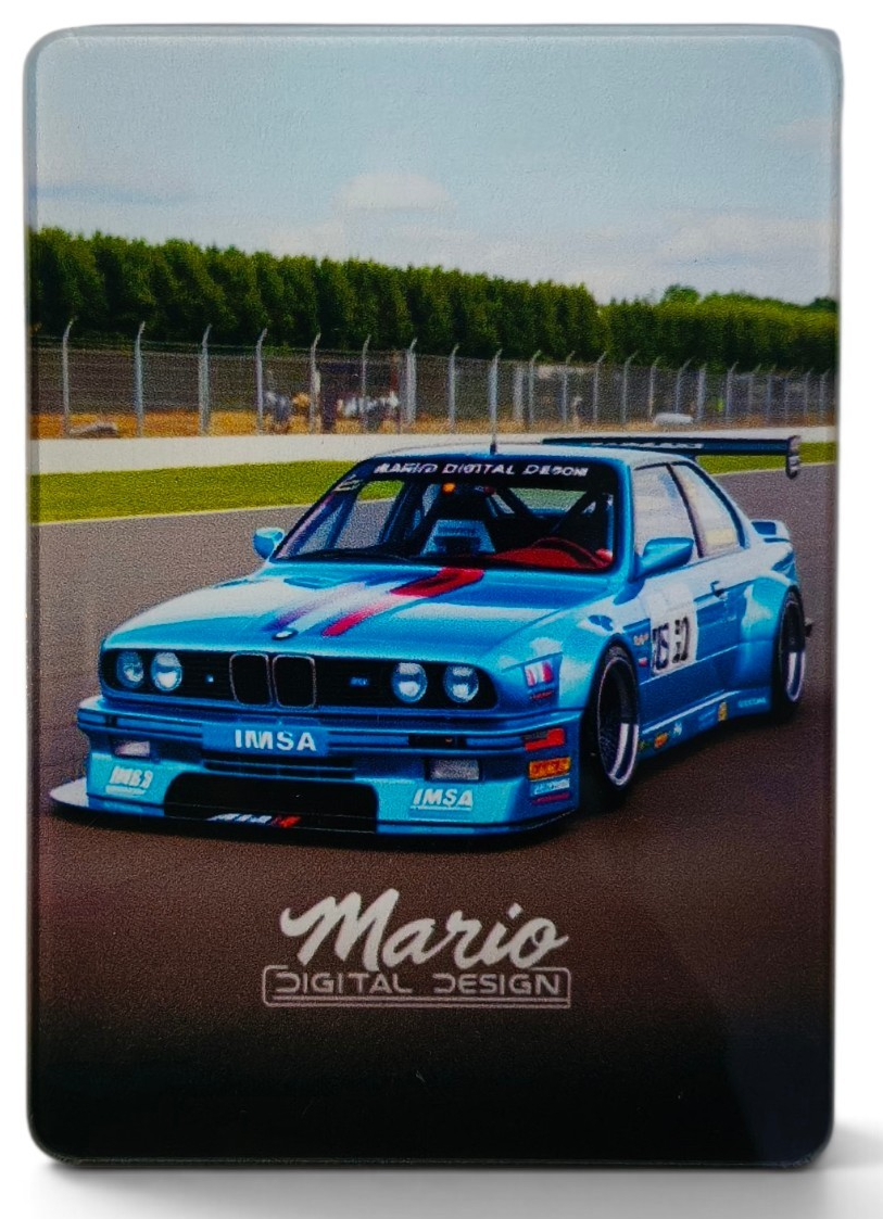 E30 IMSA RACING BLUE FAN ART FRIDGE MAGNET