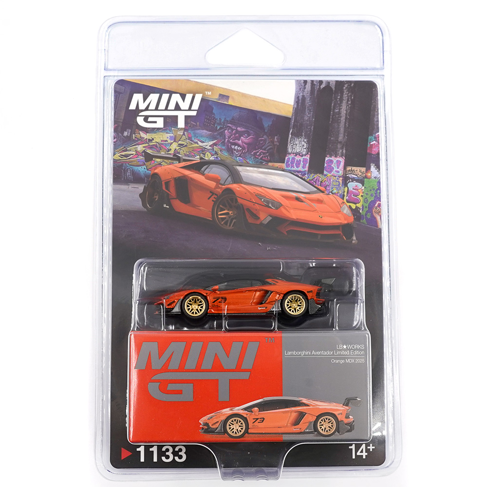 LB*WORKS LAMBORGHINI AVENTADOR LIMITED EDITION ORANGE MDX 2025 BLISTER PACKAGING