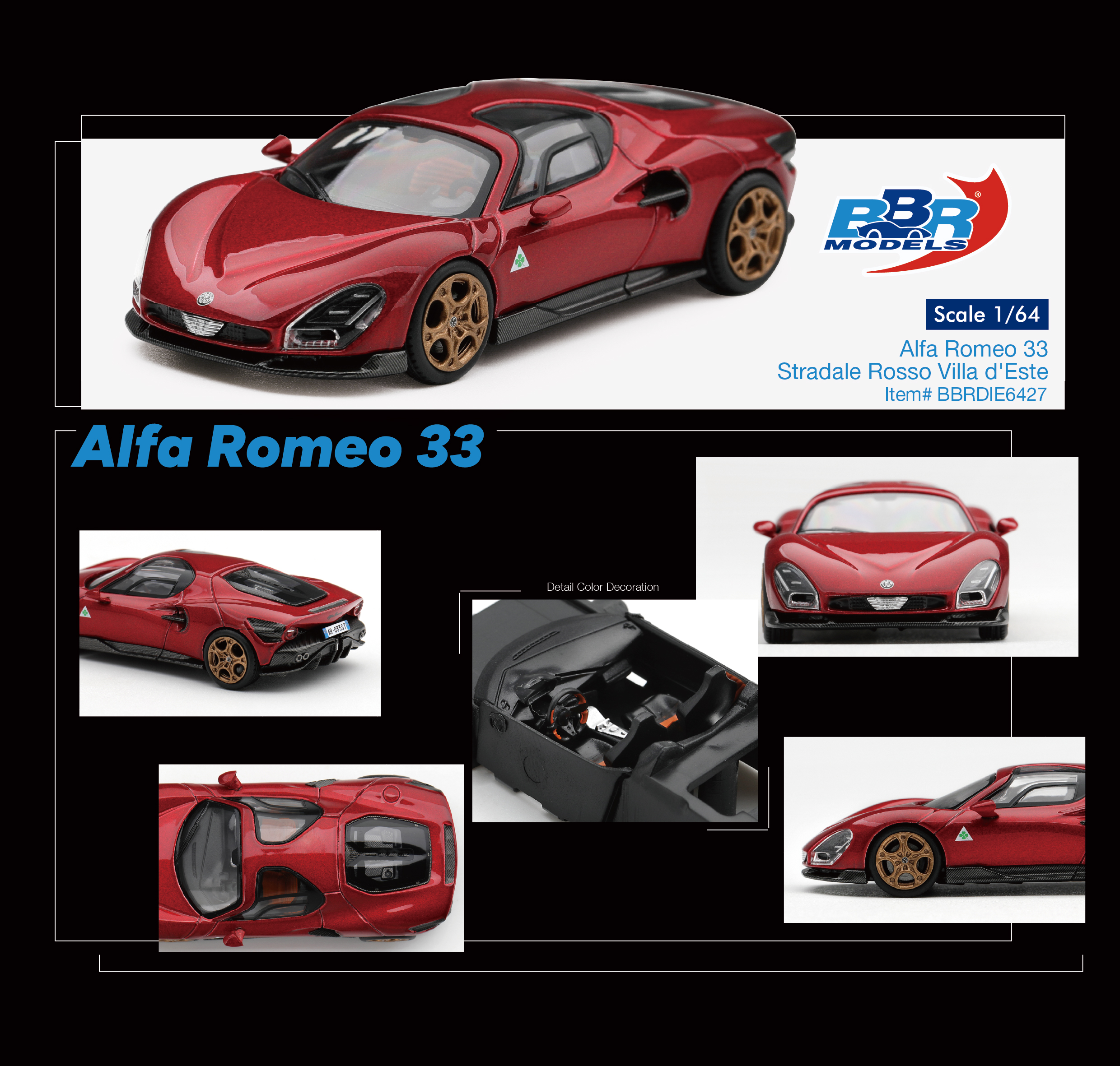 PREORDER ALFA ROMEO 33 STRADALE ROSSO VILLA D'ESTE
