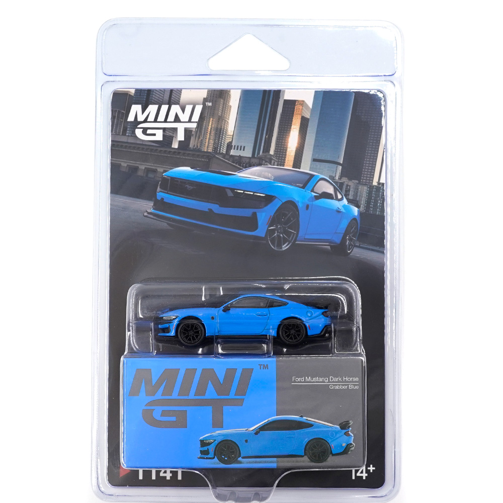 FORD MUSTANG DARK HORSE 2024 GRABBER BLUE BLISTER PACKAGING