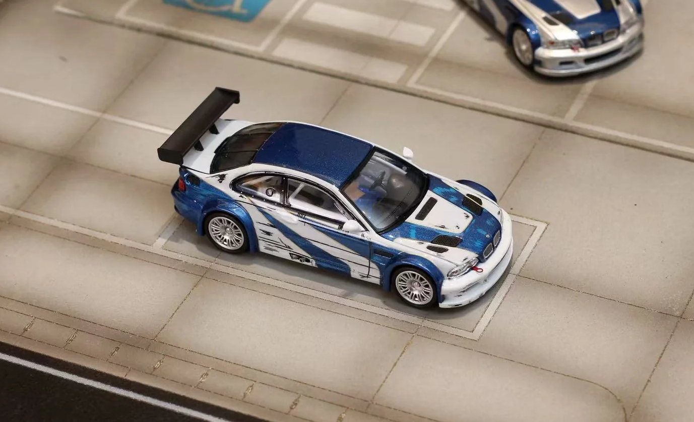BMW E46 M3 GTR WHITE BLUE COMIC NFS LIVERY