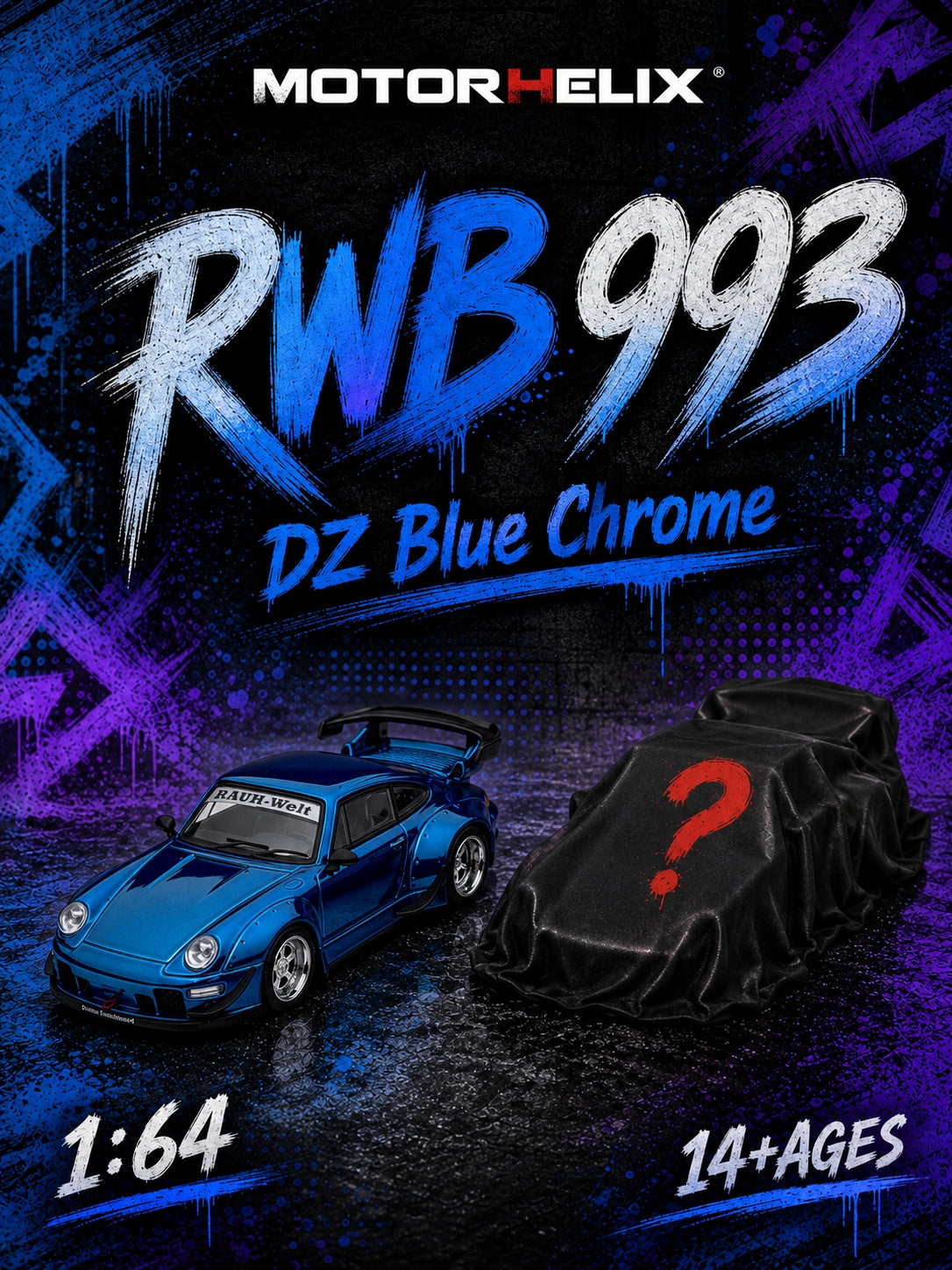 PORSCHE RWB 993 CHROME BLUE