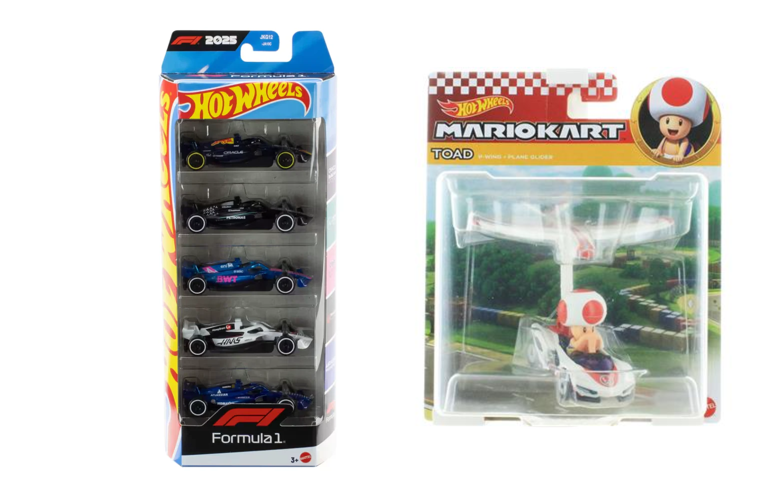 HOT WHEELS FORMULA 1 GIFT PACK WITH MARIO KART TOAD