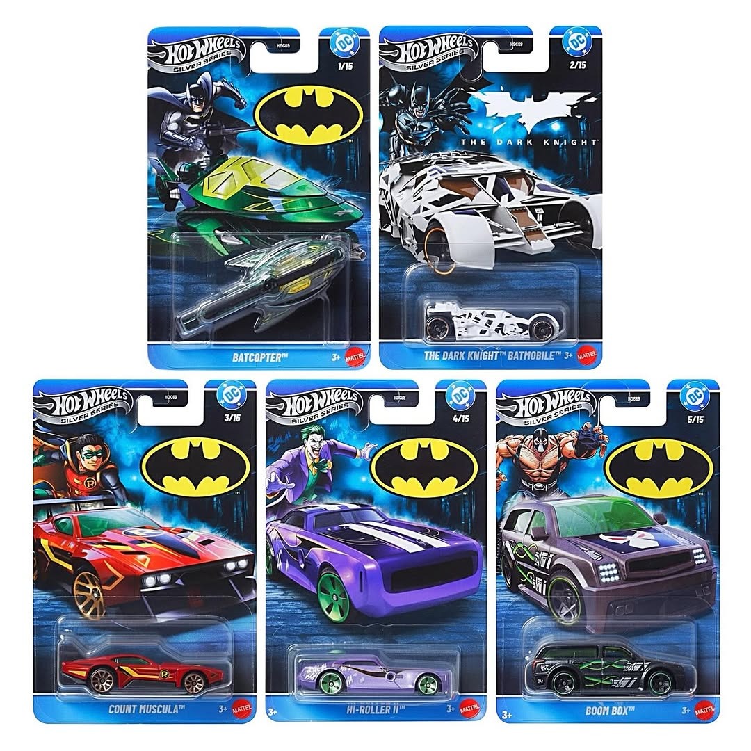 HOT WHEELS BATMAN SILVER SERIES SET OF 5 CAR 