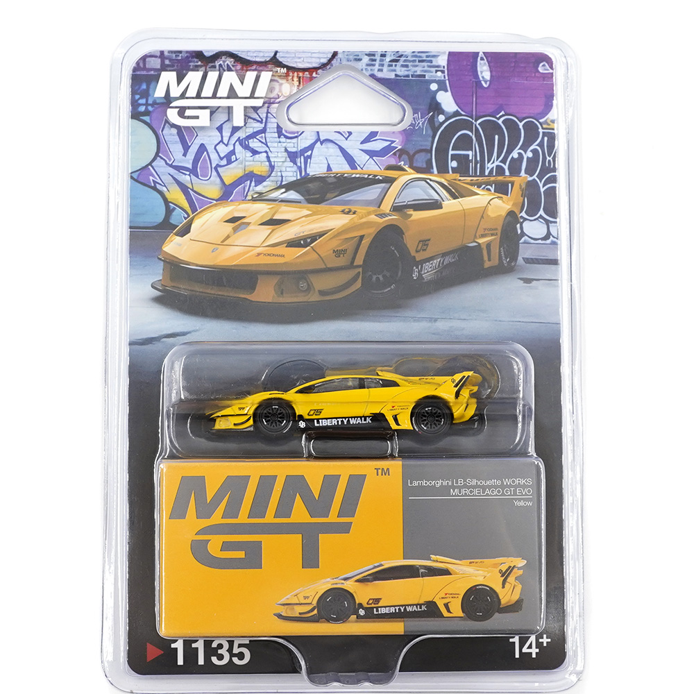 MINI GT LAMBORGHINI LB-SILHOUETTE WORKS MURCIELAGO GT EVO YELLOW