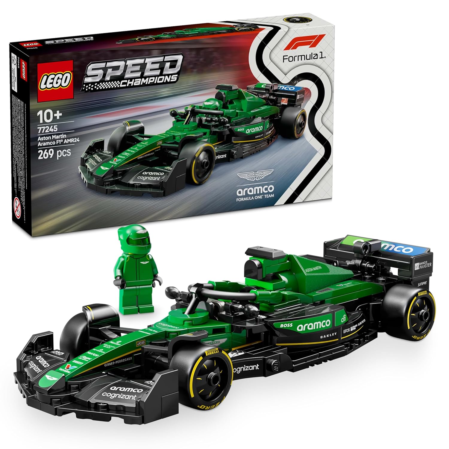 CHAMPIONS ASTON MARTIN ARAMCO F1 AMR24 RACE CAR VEHICLE SET 77245 