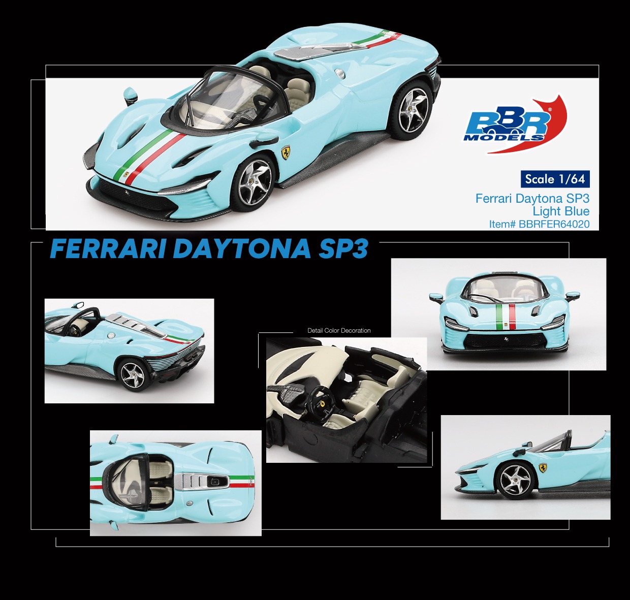 FERRARI DAYTONA SP3 LIGHT BLUE
