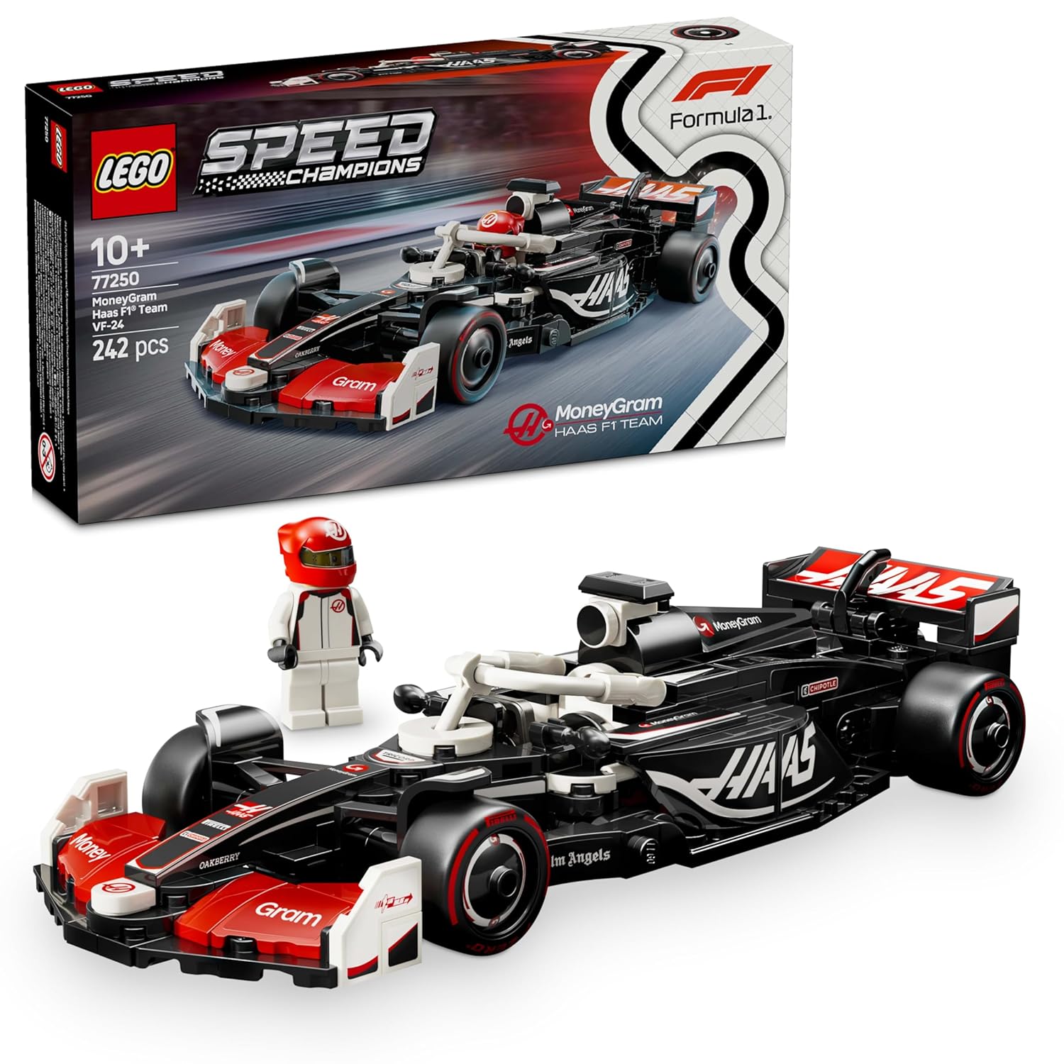 MONEYGRAM HAAS F1 TEAM VF-24 RACE CAR TOY VEHICLE 77250 BUILDING BLOCK