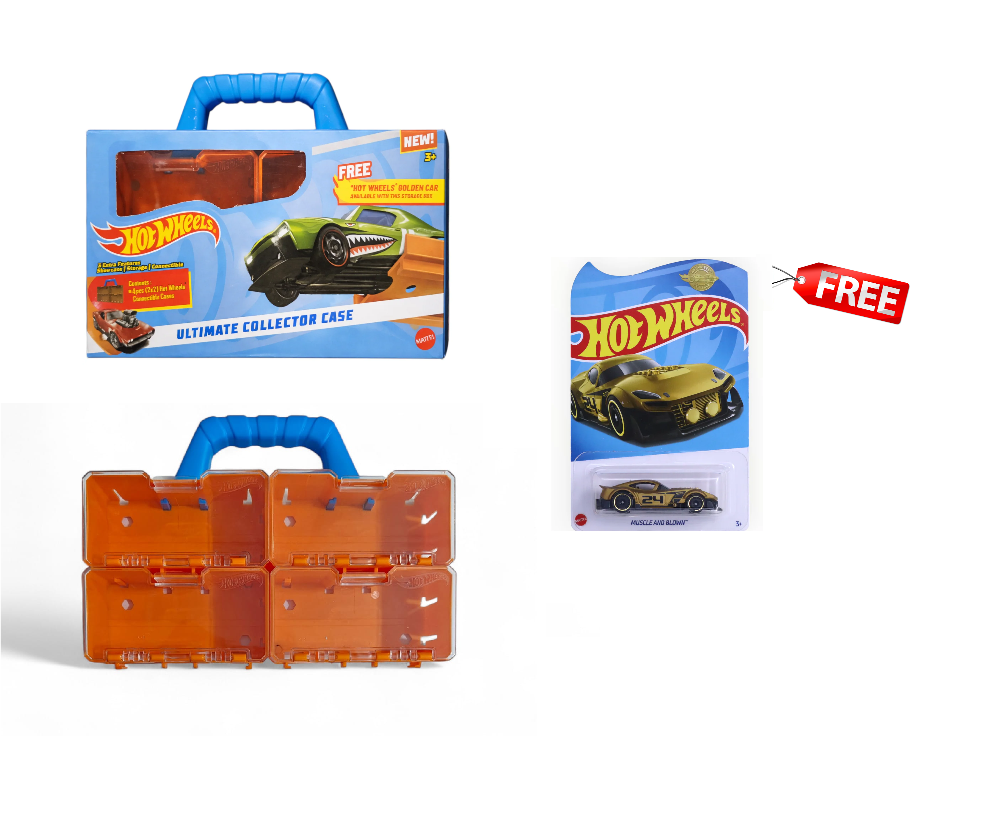 HOTWHEELS ULTIMATE COLLECTOR CASE WITH MUSCLE AND BLOWN