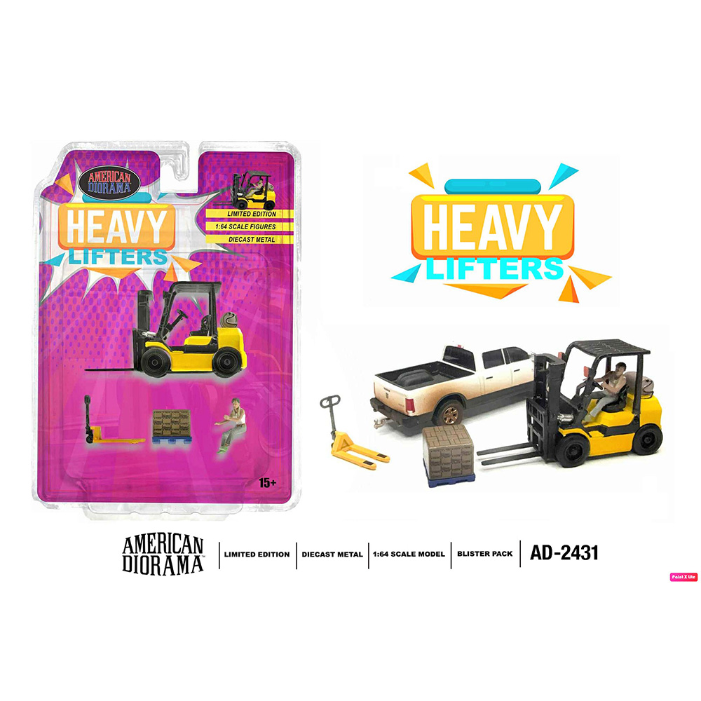 AMERICAN DIORAMA HEAVY LIFTERS FIGURE SET FOR DIECAST SCALE MODEL CAR