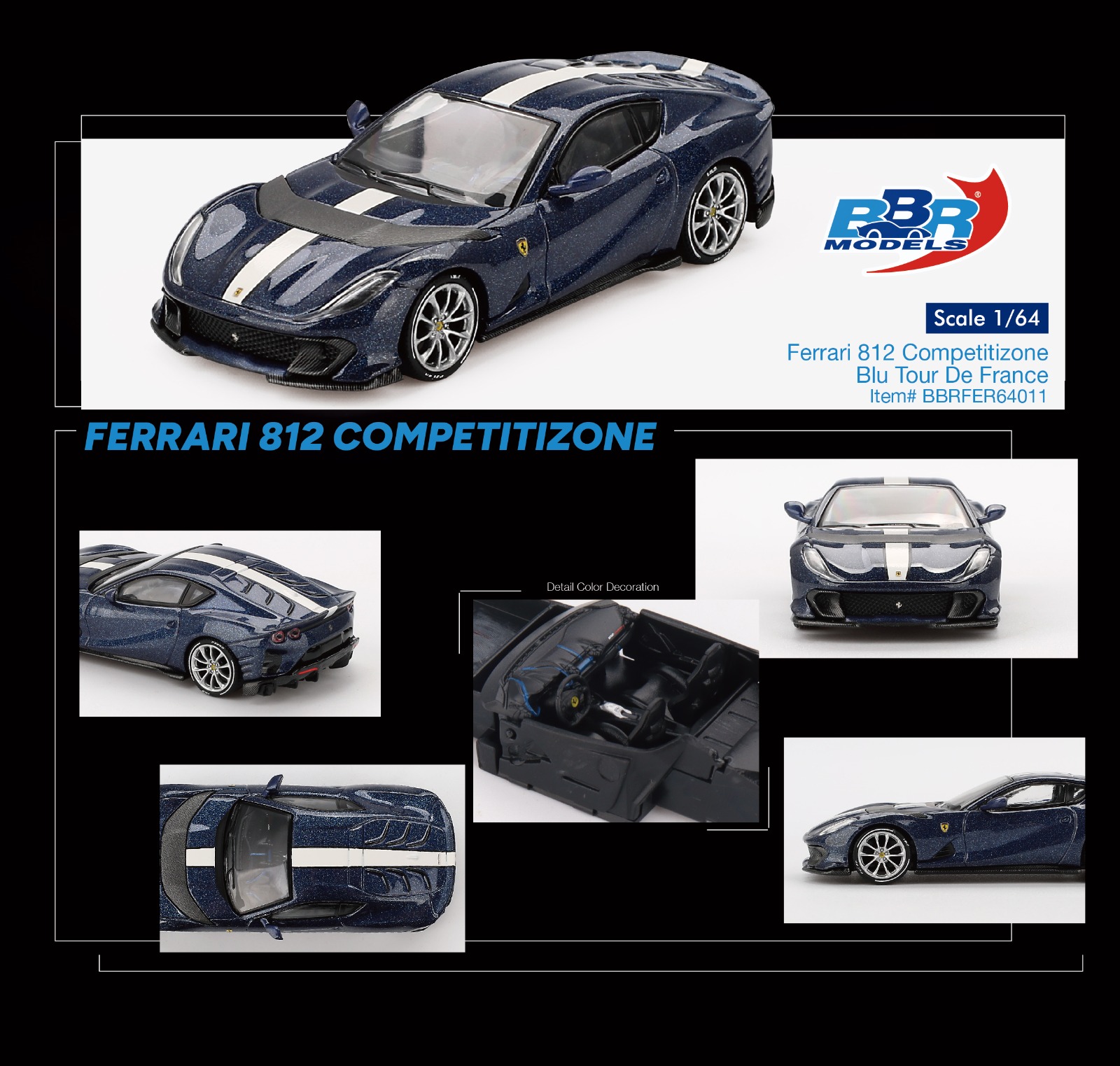 FERRARI 812 COMPETITIZONE BLU TOUR DE FRANCE    