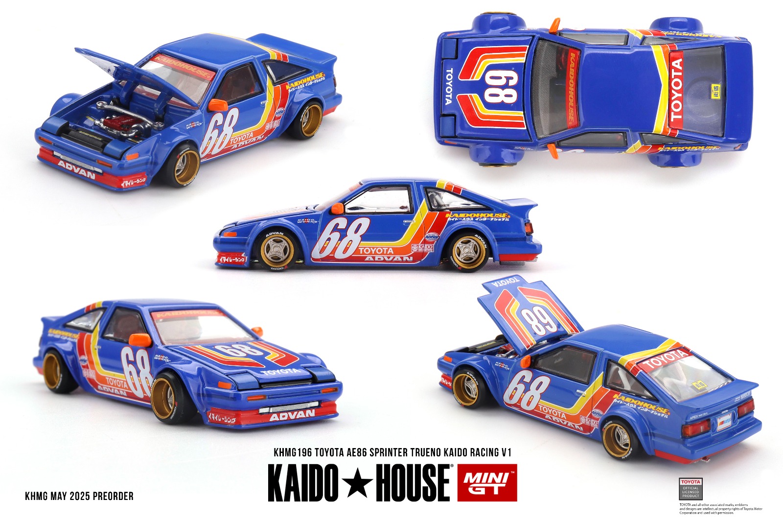 MINI GT TOYOTA AE86 SPRINTER TRUENO KAIDO RACING V1    