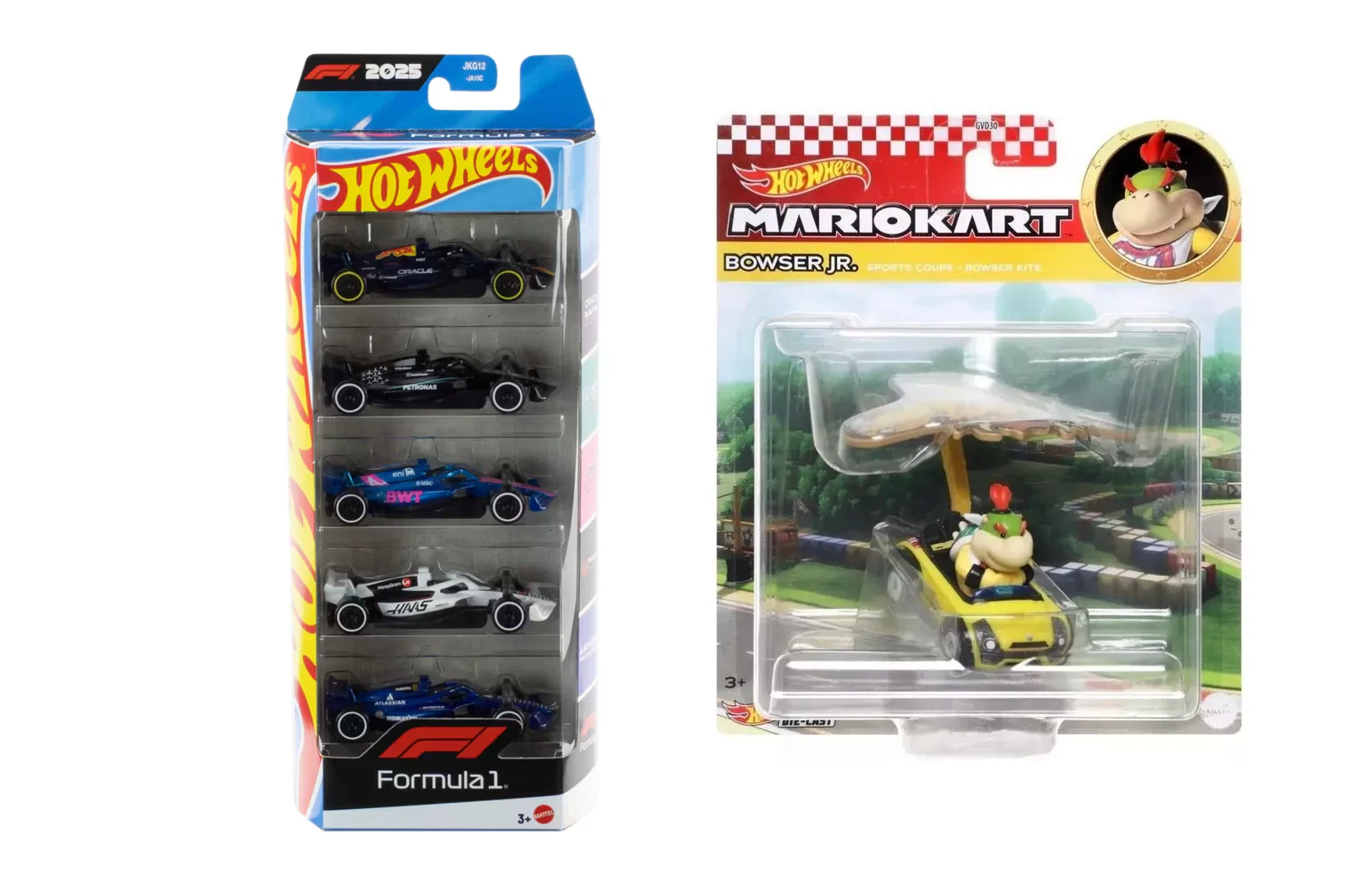 HOT WHEELS FORMULA 1 GIFT PACK WITH MARIO KART BOWSER JR