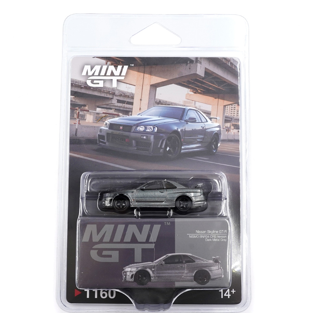 MINI GT NISSAN SKYLINE GTR DARK METAL GRAY NISMO BNR34 CRS VERSION 