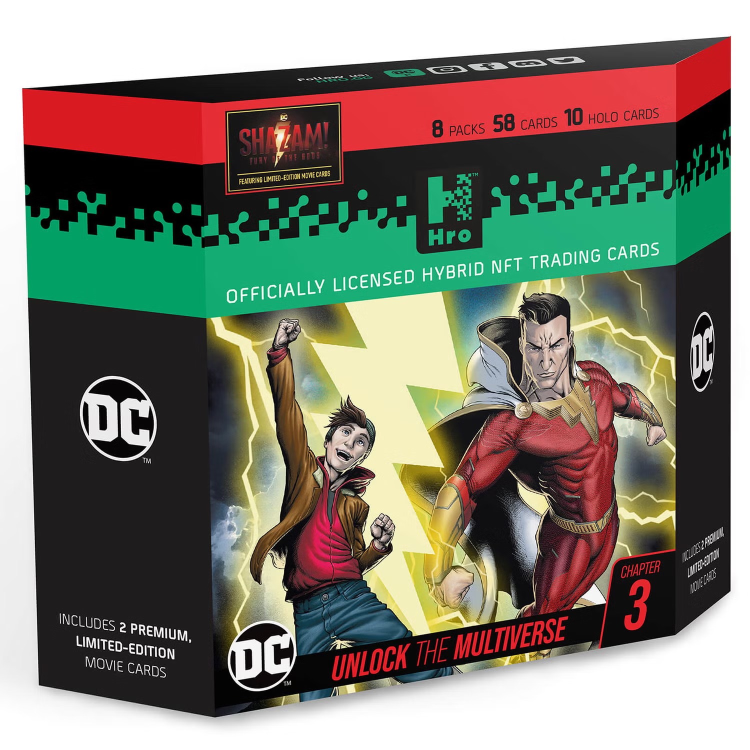 SHAZAM 8 PACKS 58 HYBRID NFT TRADING CARDS