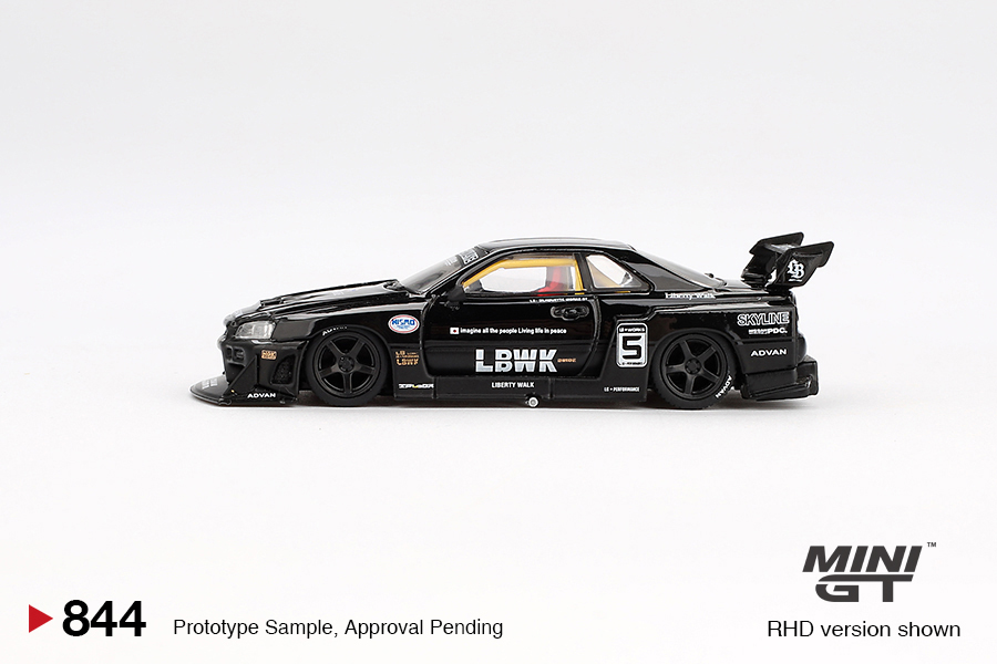 ミニカー Trissu93 SKYLINE SILHOUETTE LB-ER34 MINI GT Nissan LB-ER34 Super Silhouette SKYLINE Black - Mini