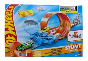 HOT WHEELS LOOP STUNT CHAMPION TRACK SET WITH DUAL TRACK LOOP GTV13