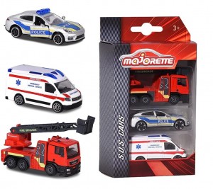MAJORETTE SOS 3 PIECES SET WITH AMBULANCE