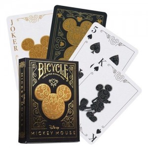 BICYCLE DISNEY MICKEY MOUSE INSPIRED BLACK AND GOLD PLAYING CARDS