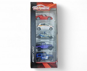 STREET CARS 5 CARS GIFT PACK WITH POLICE JEEP