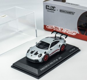 PORSCHE 911 992 GT3 RS 2024 GREY METALLIC W RED DECOR