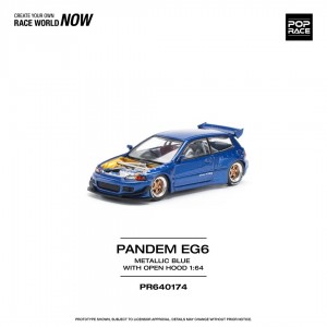 PANDEM CIVIC EG6 METALLIC BLUE WITH OPEN HOOD