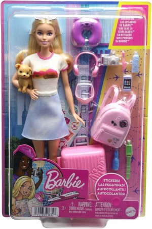 BARBIE DOLL  ACCESSORIES TRAVEL SET WITH PUPPY 