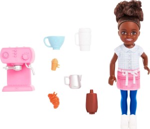 BARBIE TOYS CHELSE DOLL AND ACCESSORIES BARISTA SET