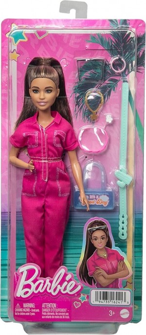 BARBIE® DOLL IN TRENDY PINK JUMPSUIT WITH STORYTELLING ACCESSORIES 