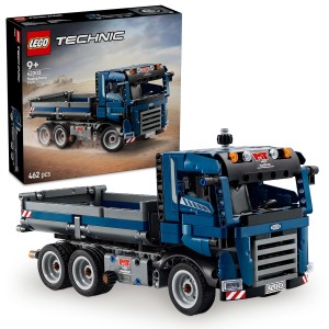 LEGO TECHNIC TIPPING DUMP TRUCK TOY, BLUE CONSTRUCTION VEHICLE SET  